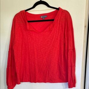 Democracy Women's Red Long Sleeve Tee